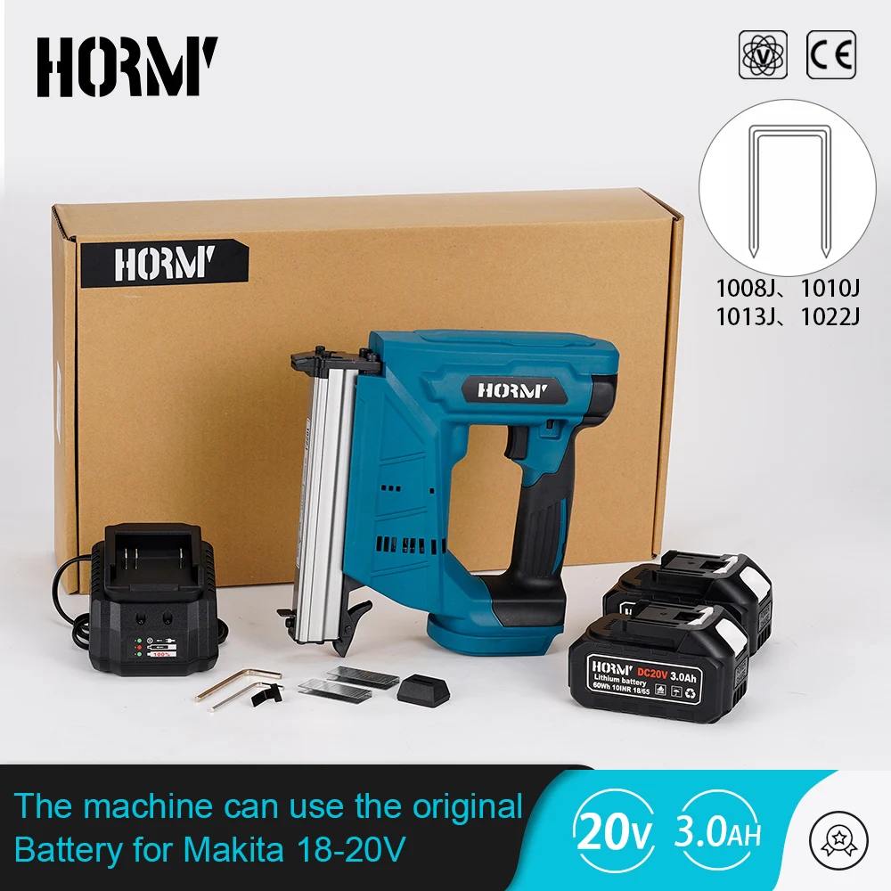 Cordless Electric Nail Gun Staple Gun 1022J Framing Nailer Tacker Furniture Woodworking DIY Power Tools For Makita 18V Battery