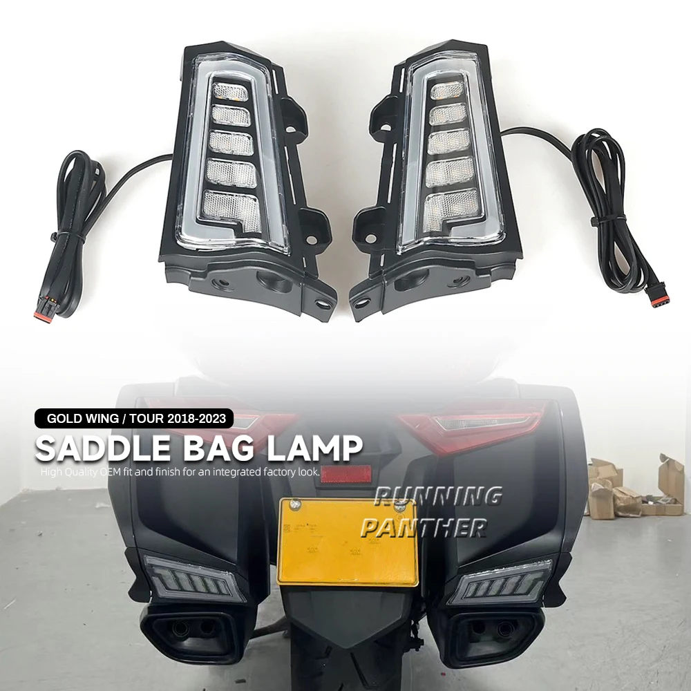 

For Honda Goldwing Gold Wing GL1800 Tour 2018-2023 2022 2021 Motorcycle Rear Saddlebag Saddle Bag Turn Signal LED Lights Lamp