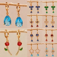 trendy dangle drop earrings cubic zirconia copper heart earring for women fashion jewelry accessories wedding anniversary
