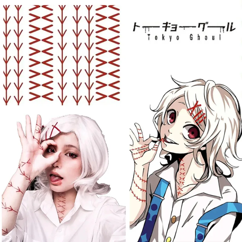 

Anime Tokyo Ghoul Juzo Suzuya Rei Cosplay Waterproof Fake Tattooing Halloween False Scar Tattoo Stickers Masquerade Prop Gift