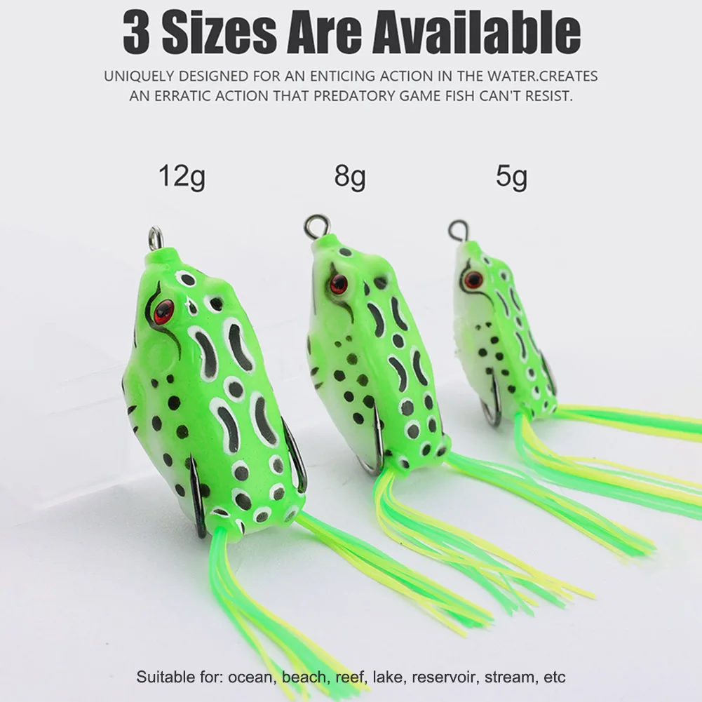 

Topwater Frog Lures Soft Swimbait Floating Bait Simulation 10Pcs Floating Realistic Frog Lures Kit Weedless Hook Fishing Wobbler