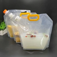 1 3l foldable beer bag transparent stand up plastic juice milk packaging bag outdoor camping hiking portable water bags