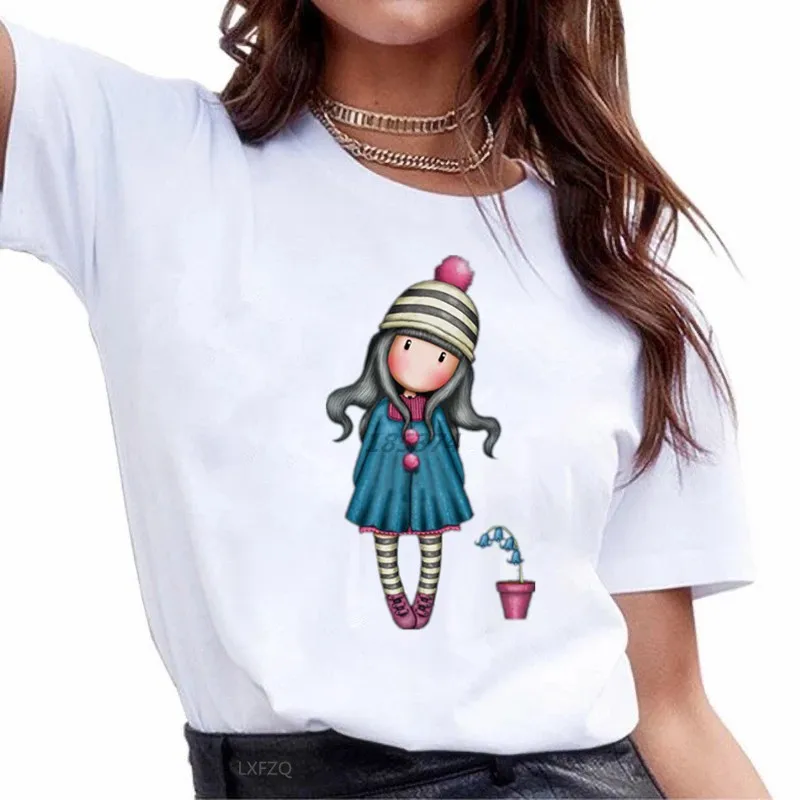 

2023 New Fashion Large Size Women's Anime Printing T Shirt Women Poleras Harajuku Femme Roupas Cute Women Clothing Plus Size Top