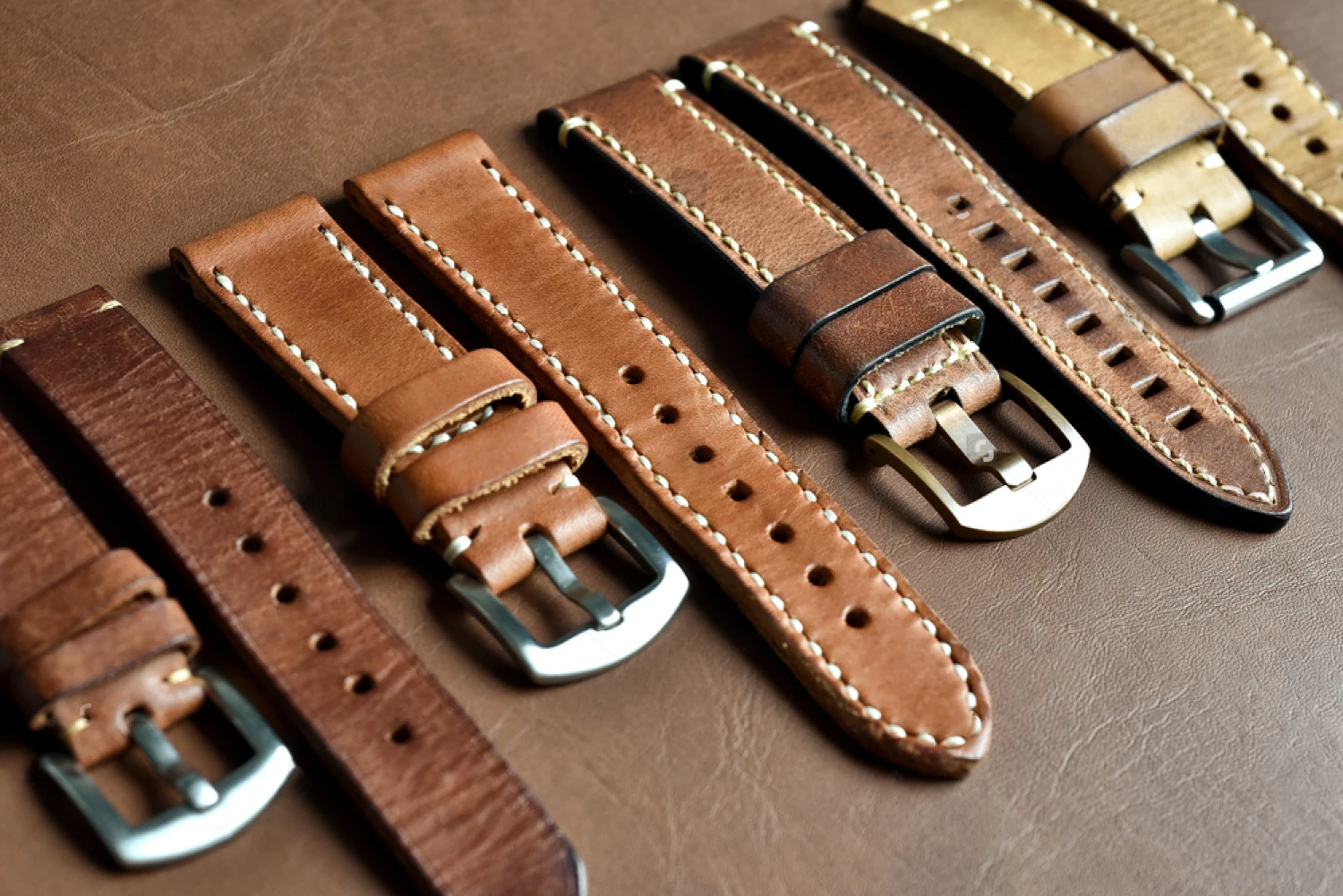 leather watch band strap compatible with all model b-u-l-o-v-a crystal straps 977847-A-98B242 sea king/nos/precisionist enlarge