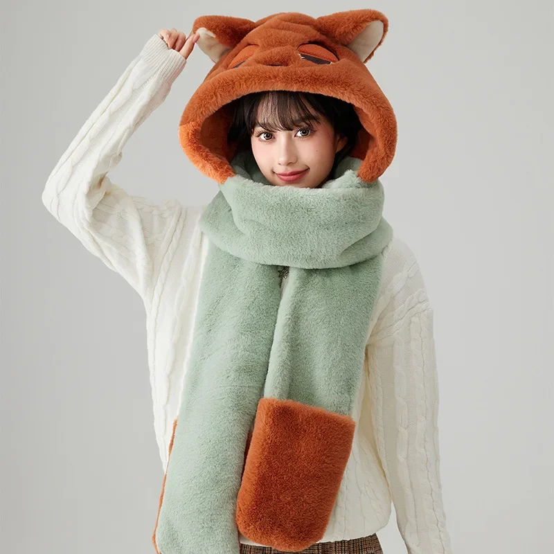 Подлинная шляпа Disney Zootopia Nick Judy шарф перчатки три в одном осенне-зимняя новая