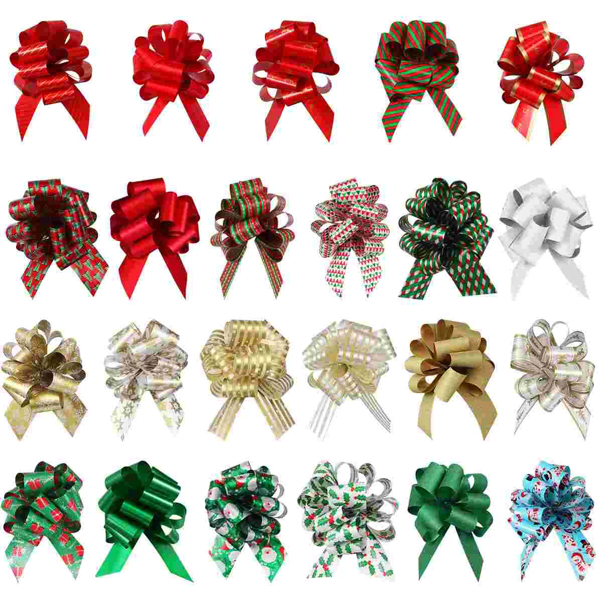 

24 Pieces Christmas Wrap Bows, Assorted Present Bows for Christmas Wedding Valentines Day Present Gifts Wrapping Baskets