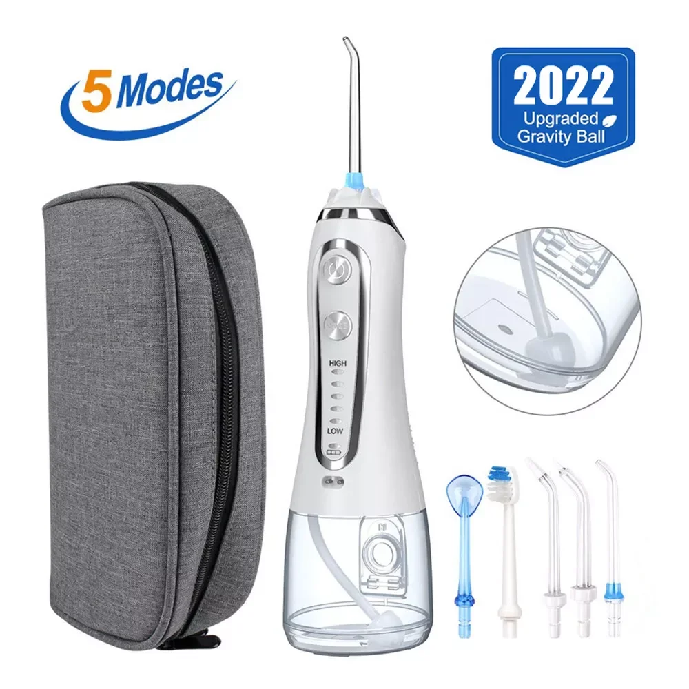 Oral Irrigator 5 Modes Portable 300ml Dental Water Flosser Jet USB Rechargeable Irrigator Dental Water Floss Tips Teeth Cleaner enlarge