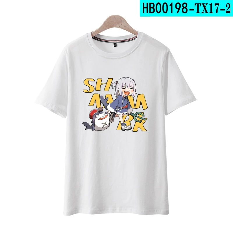 

Anime Cute Hololive Virtual YouTuber Gawr Gura Girl Unisex Summer Fashion Round Collar T-shirt Short Sleeve Casual Tops Tee Gift