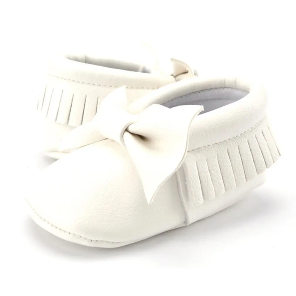 

Newborn Baby First Walkers Cute PU Tassels Bowknot Indoor Toddler Shoes Infant Bebe Shoes Soft Bottom Non-slip Shoes 0-12 Months