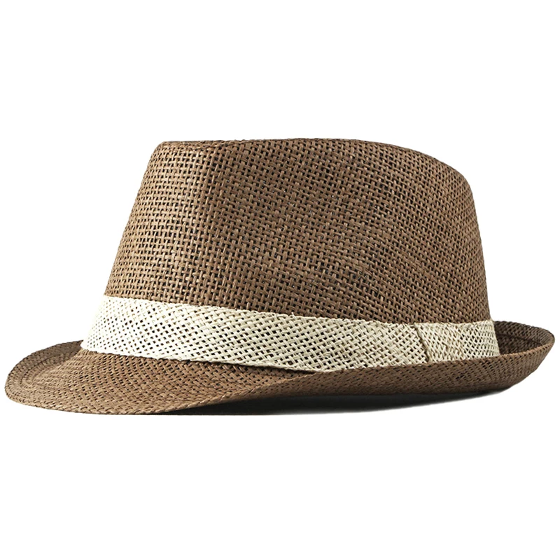 

Women Summer Top Jazz Straw Hat Short Brim Trilby Panama Beach Sun Cap For Men Breathable Fedora Hat Gorro Sombrero Dropshipping