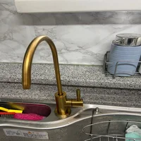 Gold Kitchen Faucets 1/4"Direct Drinking Tap for kitchen Water Filter Tap Anti-Osmosis Purifier SUS 304 Stainless Steel Sink Tap