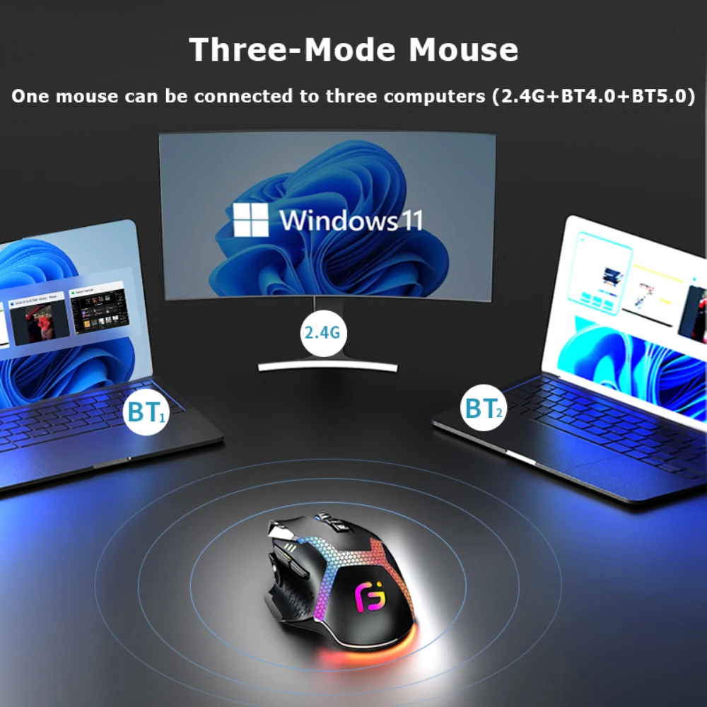 

One Key Switch To Multi Taskbar With A Built-in Rechargeable Lithium Battery For T Mouse Excellent Hand Feel That Fits The Palm
