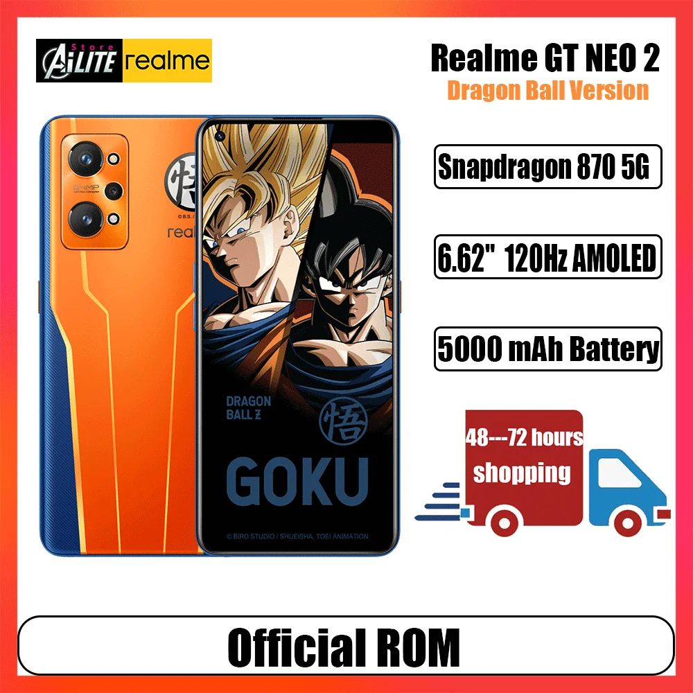 original realme gt neo 2 5g mobile phone snapdragon 870 5000mah 65w fast charge 6 62 amoled 120hz dc dimming nfc free global shipping