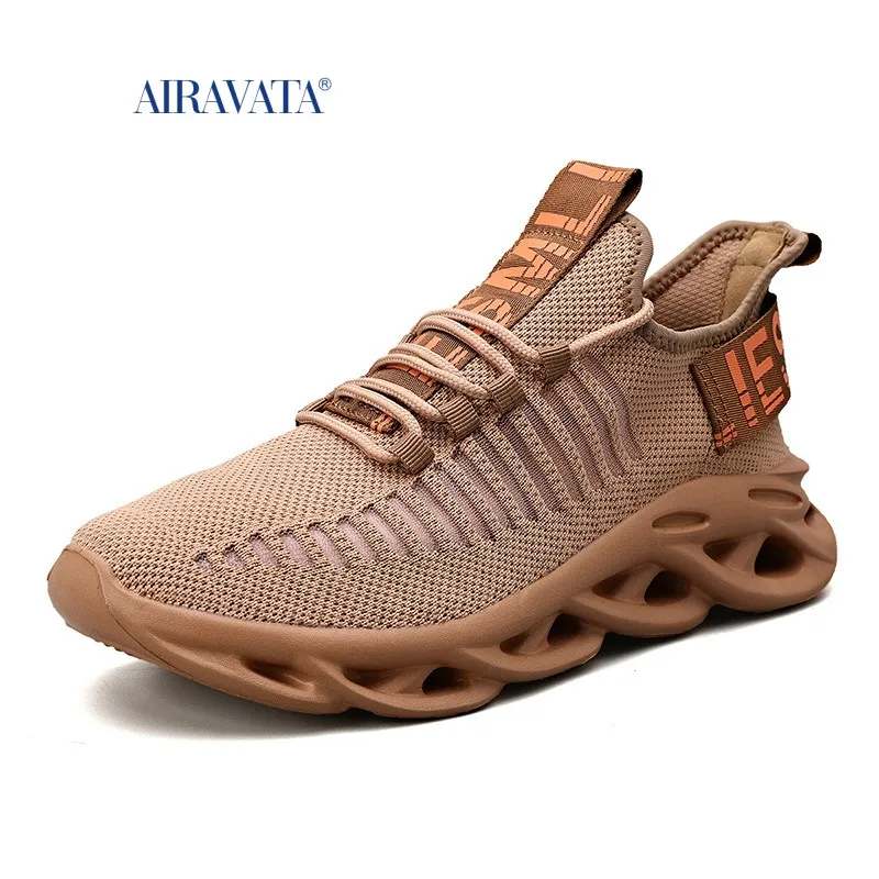 New Fashion Sneakers Flatform Running Shoes for Men Hollow Sole Breathable Mesh Walking Shoe