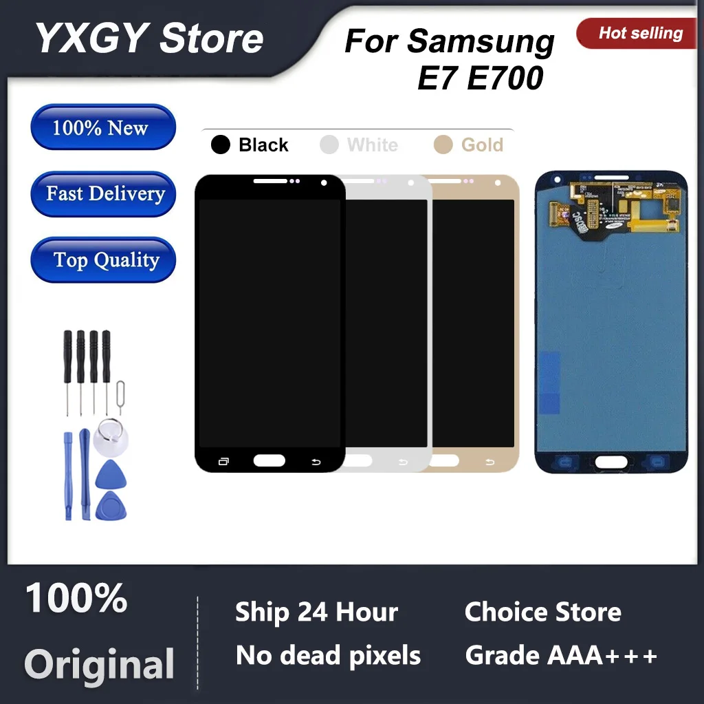 Оригинальный ЖК-дисплей Super Amoled E7 для Samsung Galaxy E7000 E7009 E700F E700H, ЖК-дисплей, сенсорный экран, дигитайзер, запасные части