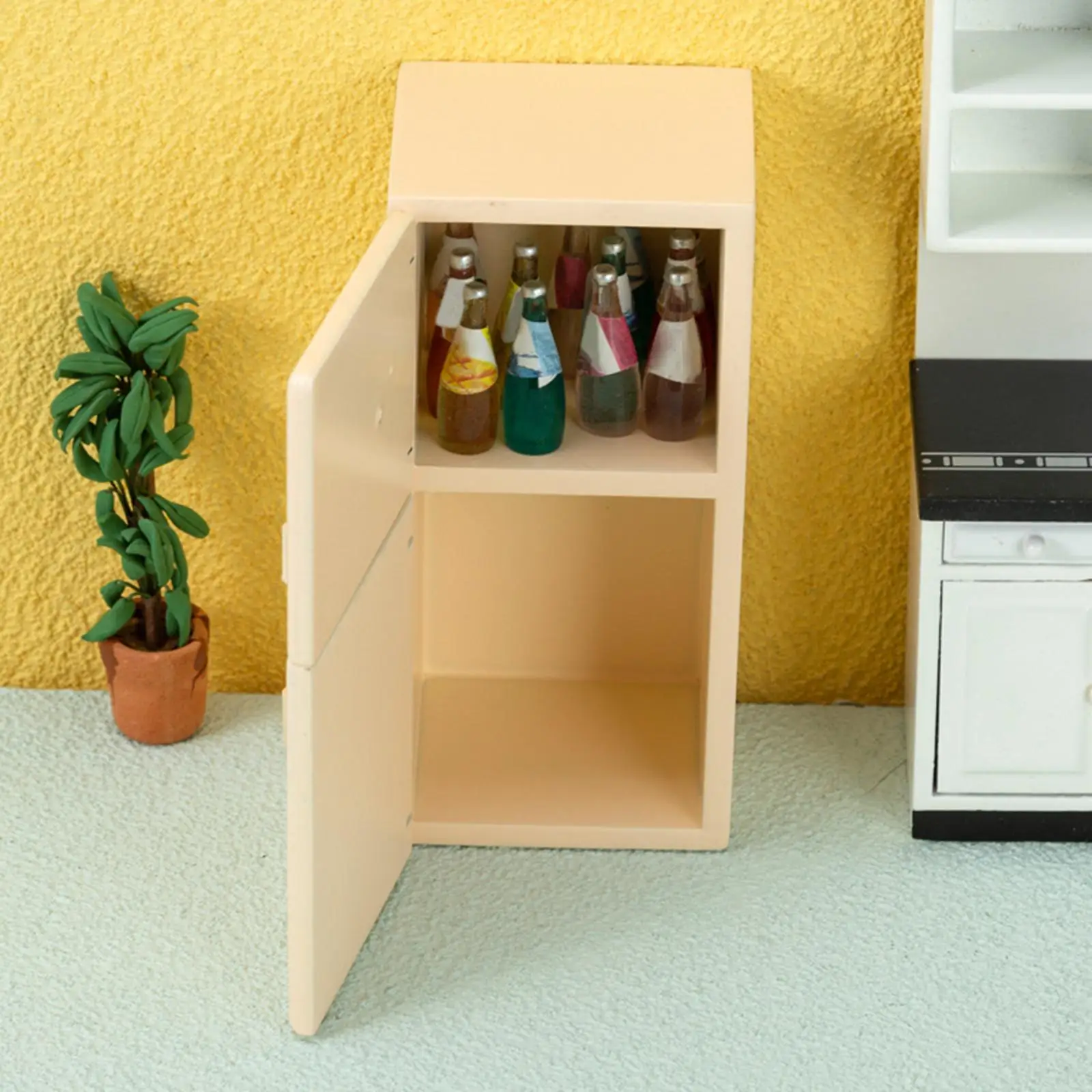 

1:12 миниатюрный холодильник для кукольного домика, модель «сделай сам» для столовой, спальни, декоративное украшение