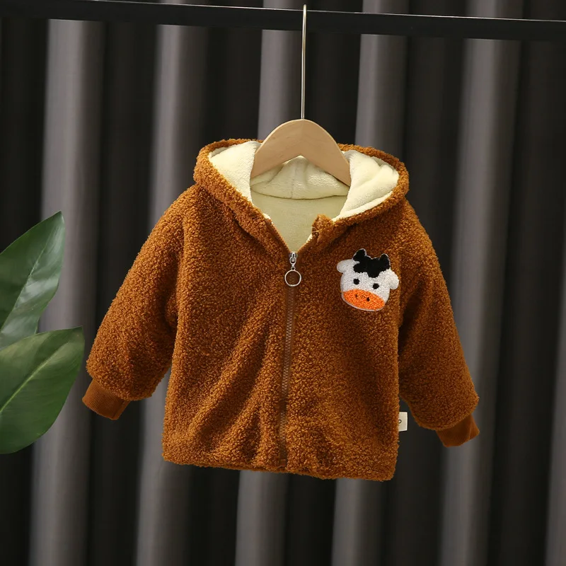 

New Winter Baby Boys Girls Clothes Children Cartoon Thick Hooded Jacket Toddler Fashion sy020
