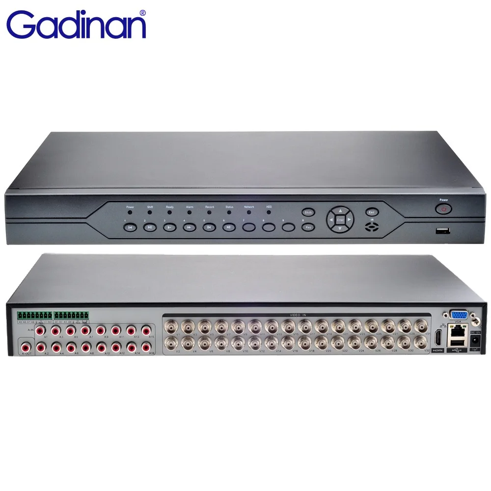 

Видеорегистратор Gadinan 5 в 1 Гибридный PTZ RS485 и RS 232 AHD-NH 1080N 32CH AHD 2HDD порт макс. 6TB/Per Cloud Поддержка порта 3G Wifi CMS XMEye