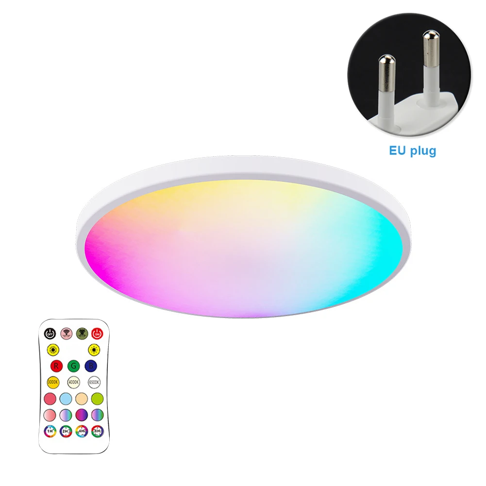 

Светодиодный потолочный светильник с таймером, умный круглый потолочный светильник с дистанционным управлением и голосовым управлением, ...