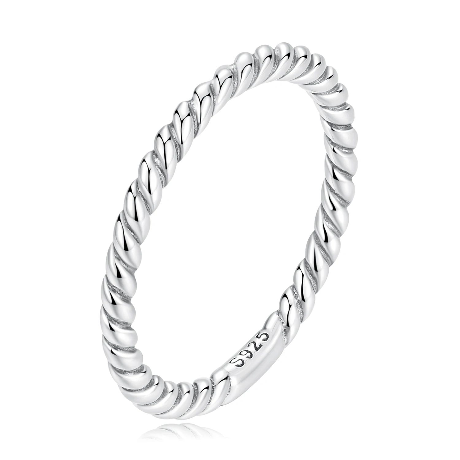 

S925 Sterling Silver Simple Original Twist Ring Light Luxury Versatile Round Fashion Ring Women's Simple Jewelry