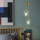 Современные светодиодные медные Настенные светильники, прикроватный светильник для спальни, кухни, гостиной, настенное бра золотого цвета для коридора, комнатное освещение