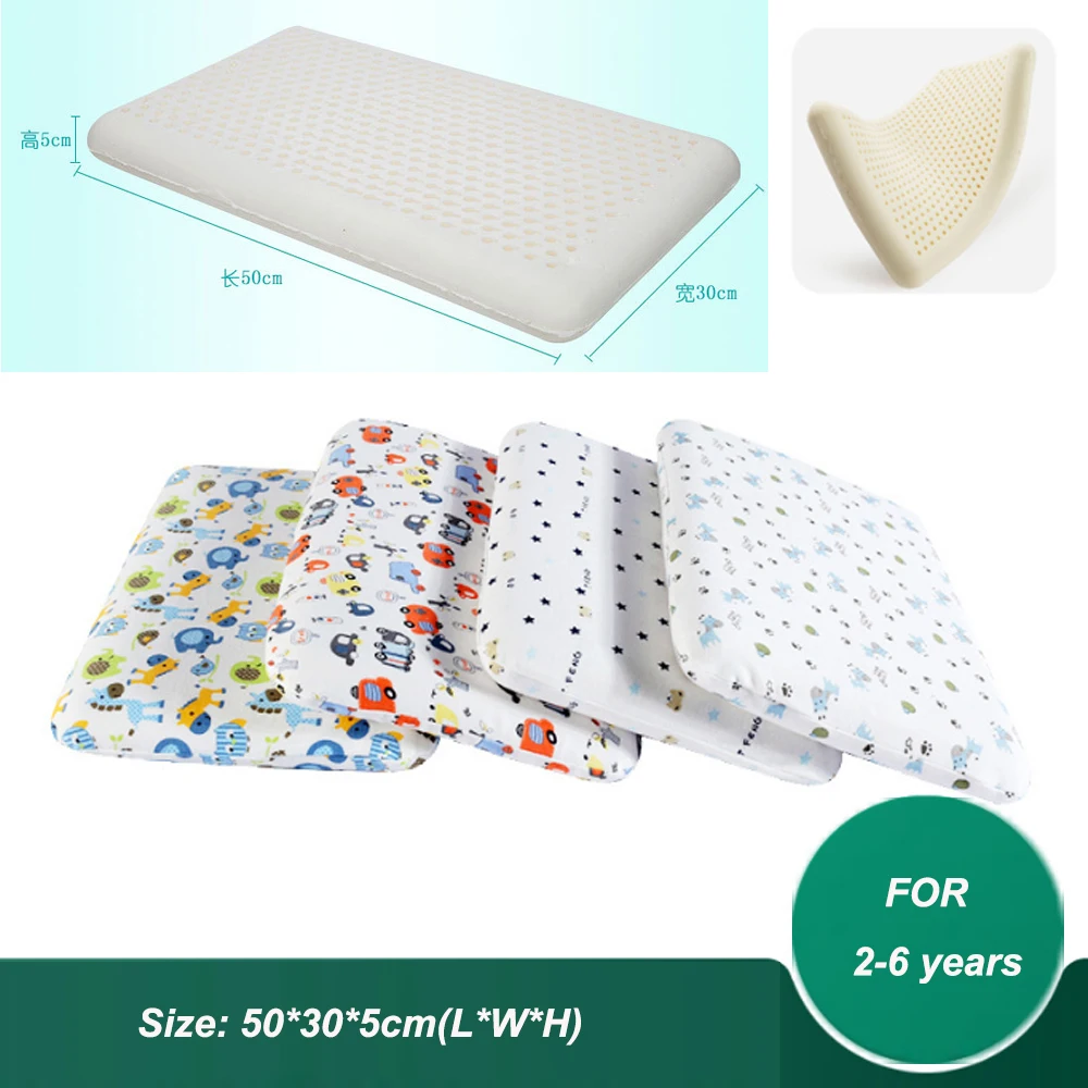 50x30x5cm 2-6 Years Baby Natural Latex Pillow Kids Orthopedic Contour Cervical Neck Protect Sleeping Bedding Tools |