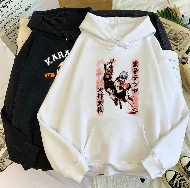 

Толстовка Haikyuu мужская с японским аниме, свитшот с рисунком манга Kuroko, без детской корзины, Повседневная худи, Осень-зима