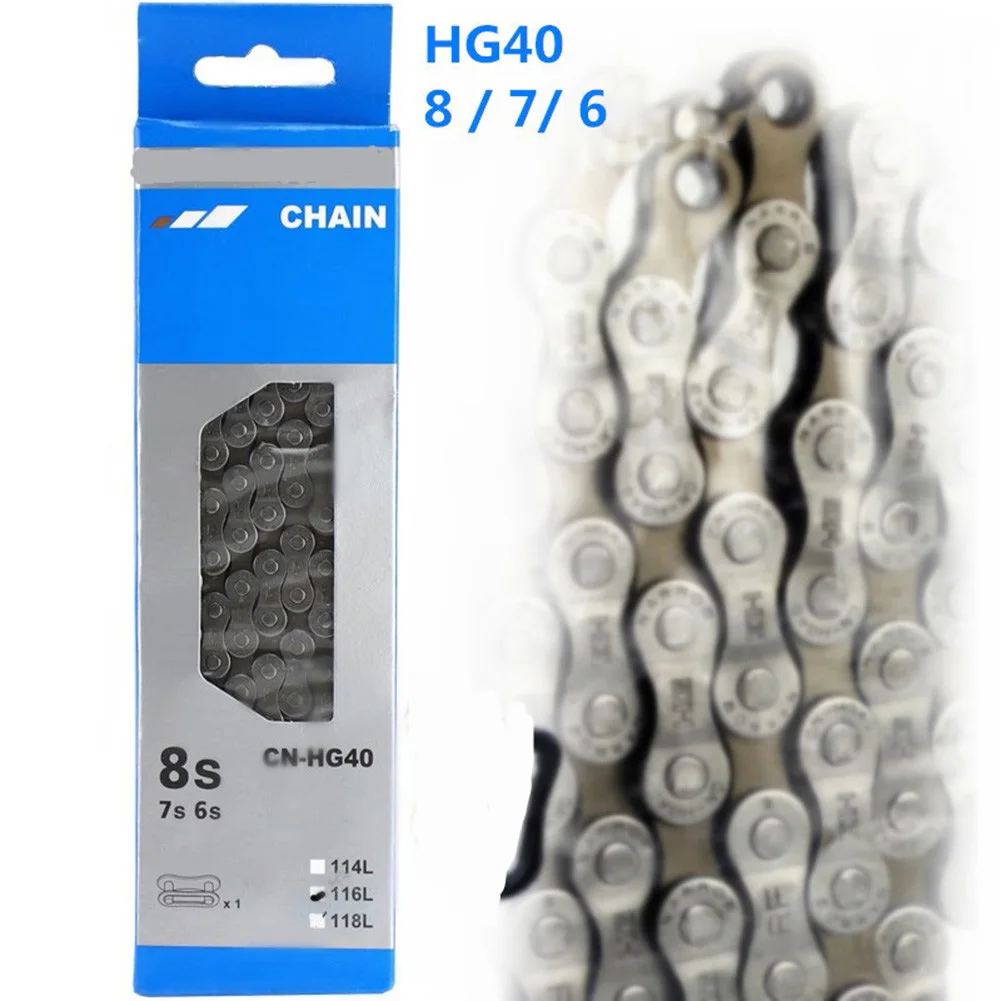 

1 шт. цепь HG40 6/7/8 скоростная цепь с 1 штифтом 116L звено для велосипеда SHIMANO велосипедная цепь аксессуары для дорожного велосипеда
