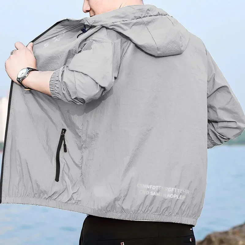 Мужская шелковая Солнцезащитная одежда 2024 Повседневная Свободная ультратонкая