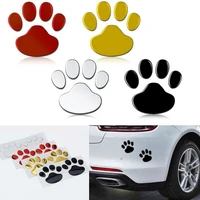 2pcsset 3d animal dog cat bear foot prints car sticker cool design paw footprint decal car stickers silver red black golden