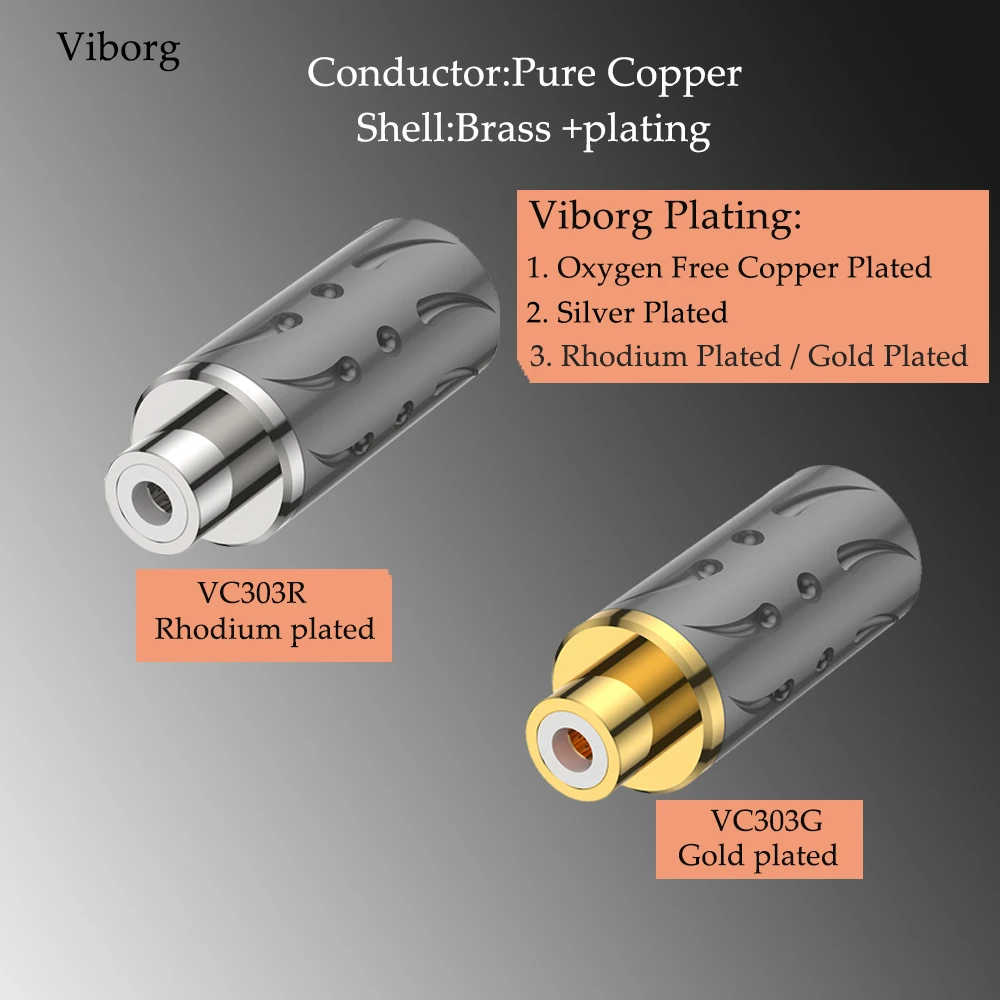 Viborg VC303 Чистая медь с родиевым позолоченным разъемом RCA Разъем Аудиоадаптер