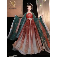 original design tang made hanfu women hemlock skirt large sleeved shirt summer embroidery 2 pieces per set