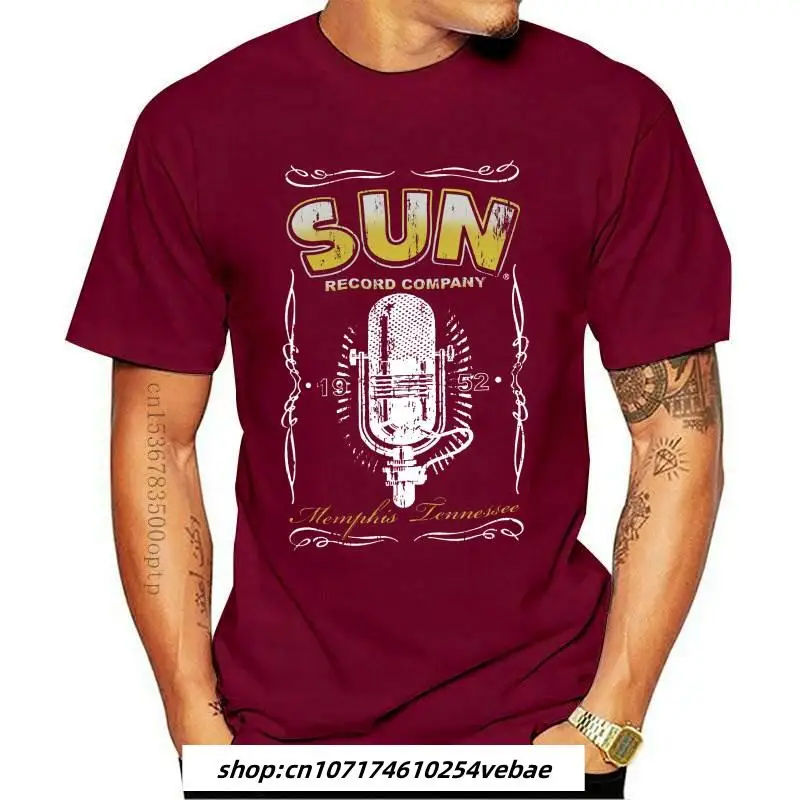 

Mens Clothes Sun Record 1952 Rockabilly Vintage Crackle Men T-shirt Men Summer Round Neck Men'S T Shirt