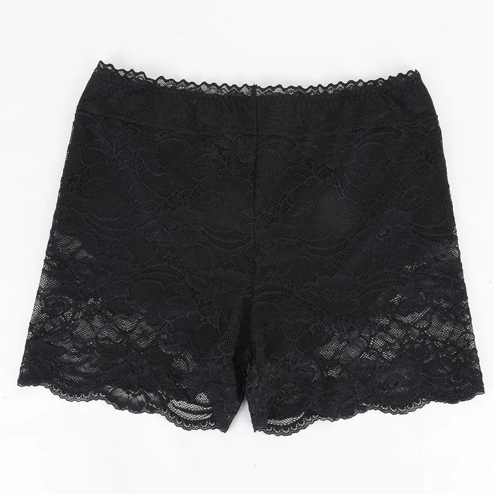 Черные кружевные безопасные леггинсы Φ 2 в 1 дышащее женское Бесшовное нижнее