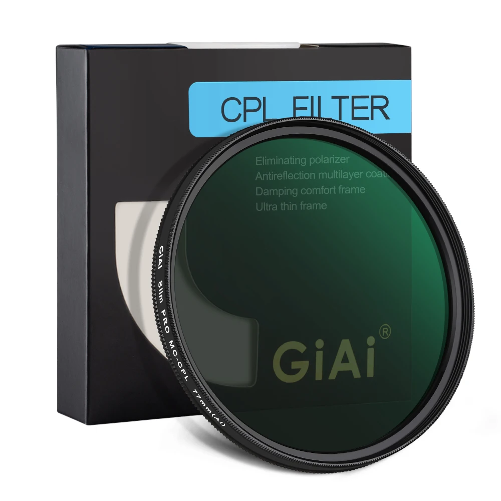 

GiAi CPL Filter Lens High Definition Camera Polarized Lens 86 82 77 72 67 62 58 55 52 49 46 43 37mm