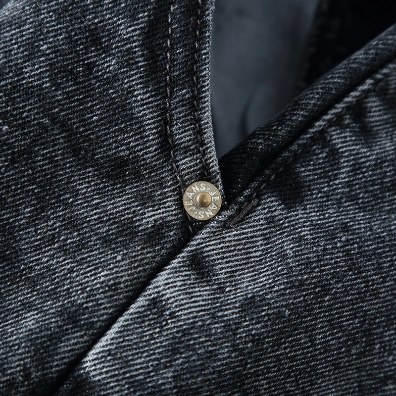 Make old heavy washed retro denim pants men's new loose straight Japanese trend casual pants.