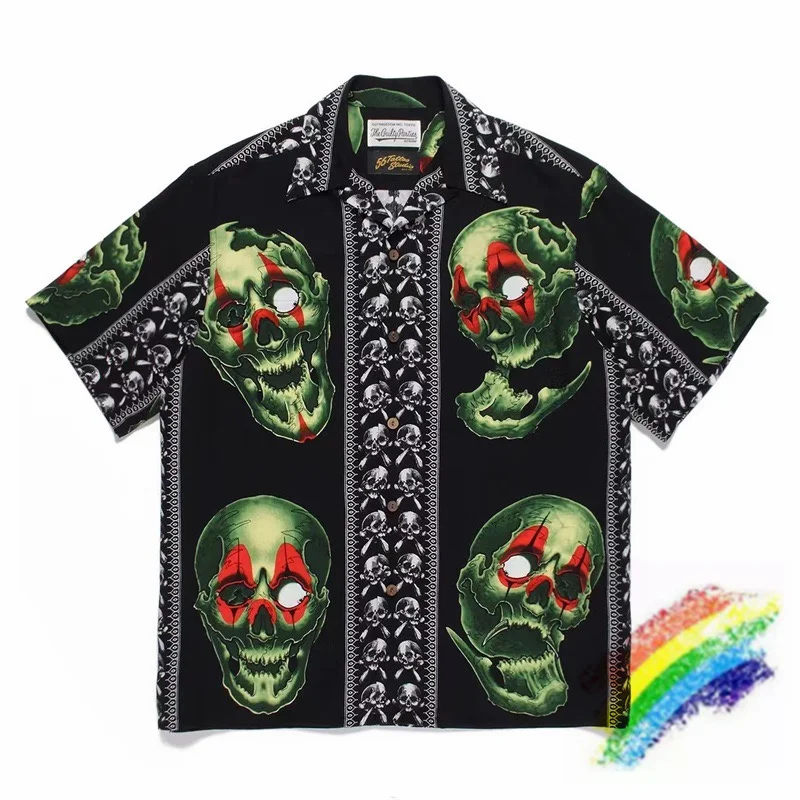 

Гавайская рубашка с черепами для мужчин и женщин, 2023ss