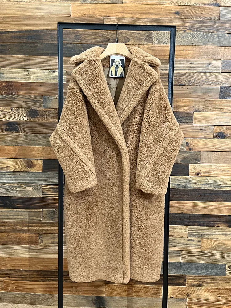 

Sheepskin Coat For Women Fur Sheep Camel Fleece Parkas Real Fur Coat Camel Hair Winter Clothes Women's Jacket Long Female Tanner