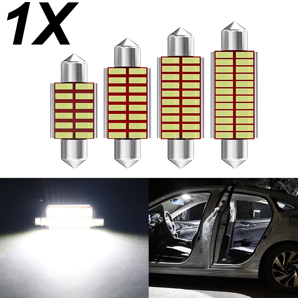 

1x Festoon 31mm 36mm 39mm 41mm 42mm LED Bulb C5W C10W Super Bright 4014 Canbus Error Free Interior Doom Lamp Car Styling Light