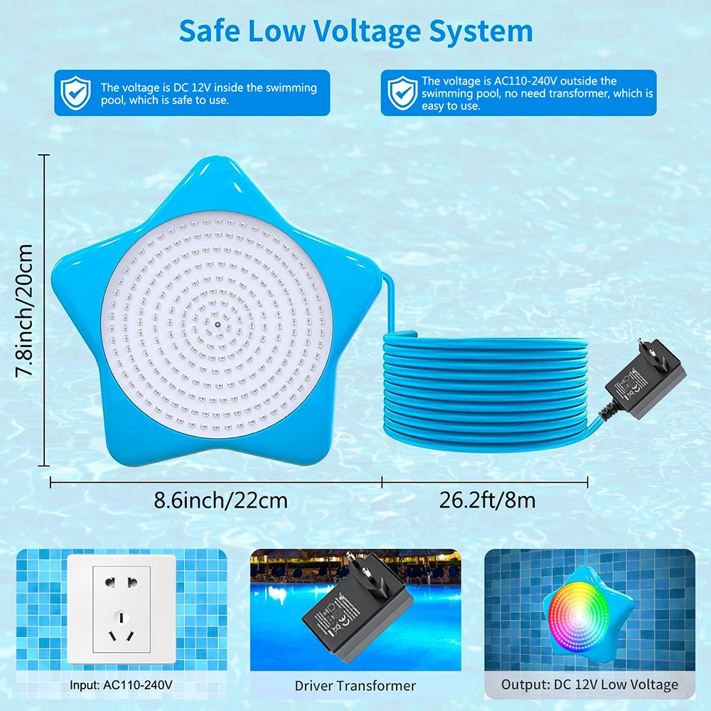 Погружной светодиодный подводный светильник 20 Вт RGB с регулируемой яркостью