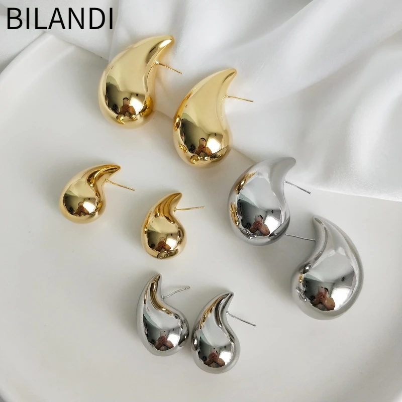 Bilandi современные ювелирные изделия новые посеребренные золотые серьги-капельки для женщин девушек Подарок горячая распродажа популярные аксессуары для ушей