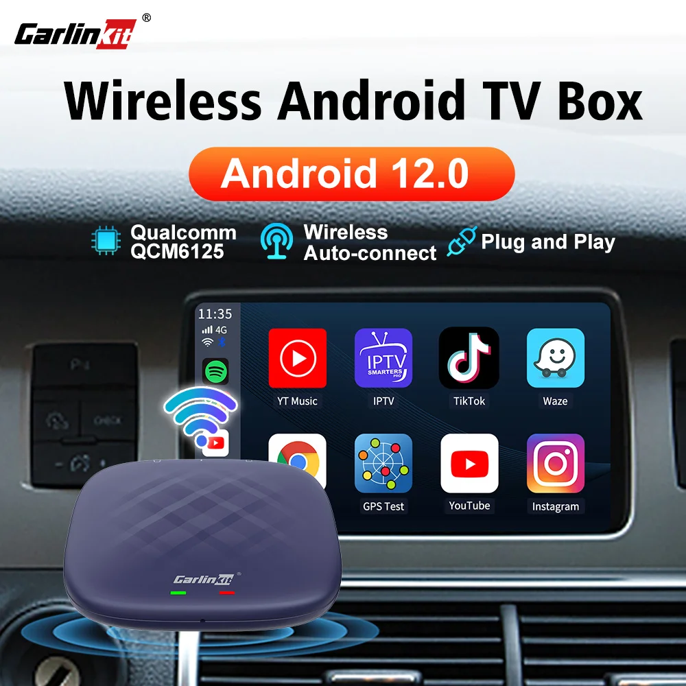 

2023 CarlinKit Android 12 CarPlay Ai TV Box YouTube IPTV Netflix Adapter Wireless CarPlay Android Auto Box WiFi 4G LTE GPS