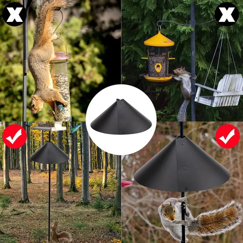 

Surrounding Squirrel Divider Black Smooth Outside Hang Mount Foldable Easy To Install Garden Decor Bird House Guard 12 Inch