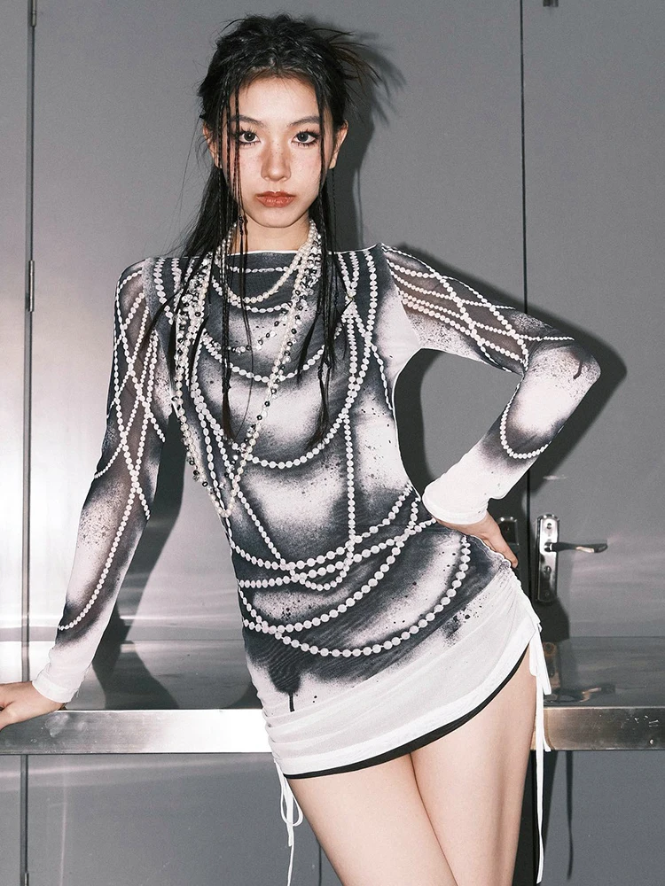 Женская футболка с принтом Bolopi длинным рукавом и графическим одежда Y2K 2023