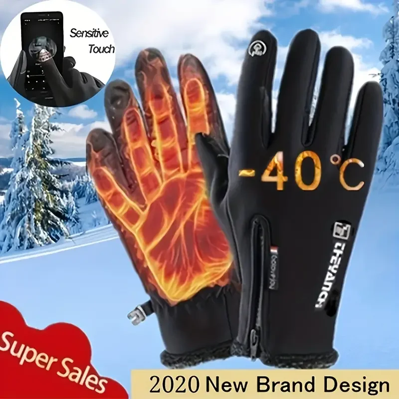 

gloves Stay Warm & Dry: Windproof & Waterproof Touch Screen Mittens for Winter Outdoor Activities