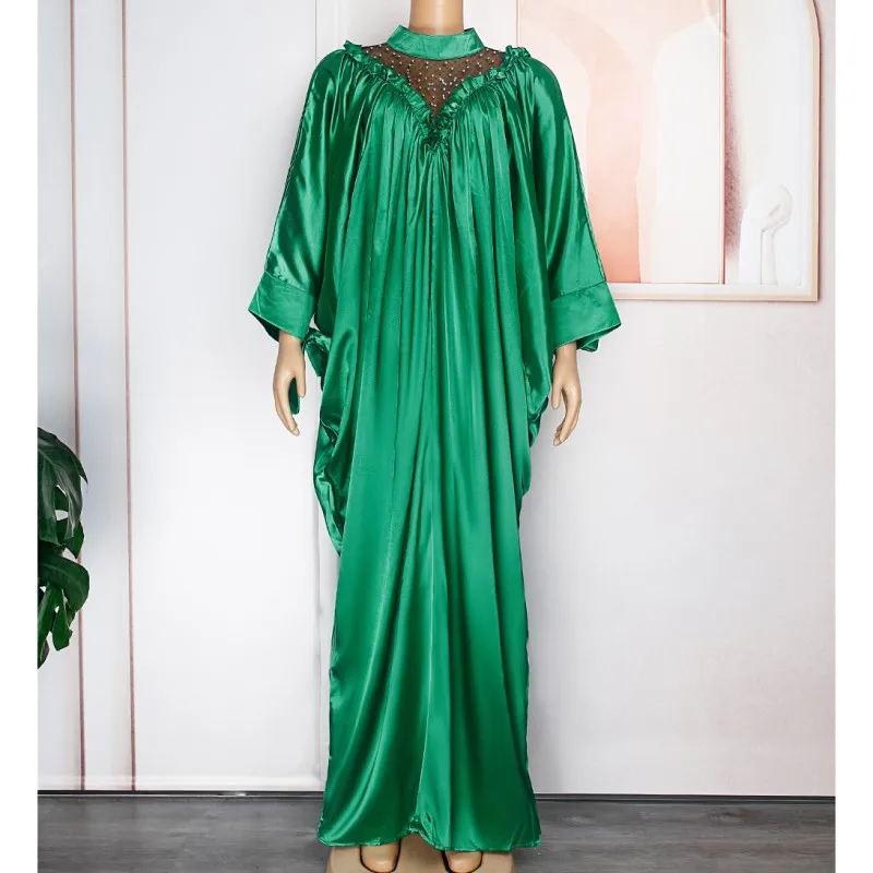 Fashion Muslim Abaya Dashiki Chiffon Crumpled Dolman Sleeves Loose Long Maxi Dress Robe Women Evening Gown Dubai Kaftan Dress