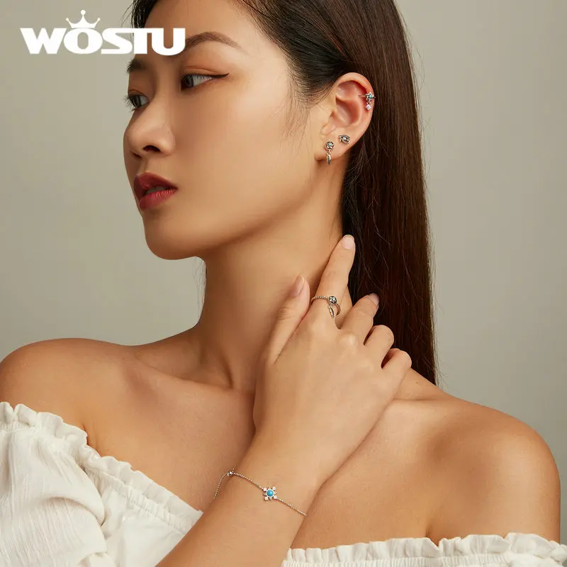 Женские серьги-клипсы из стерлингового серебра 925 пробы