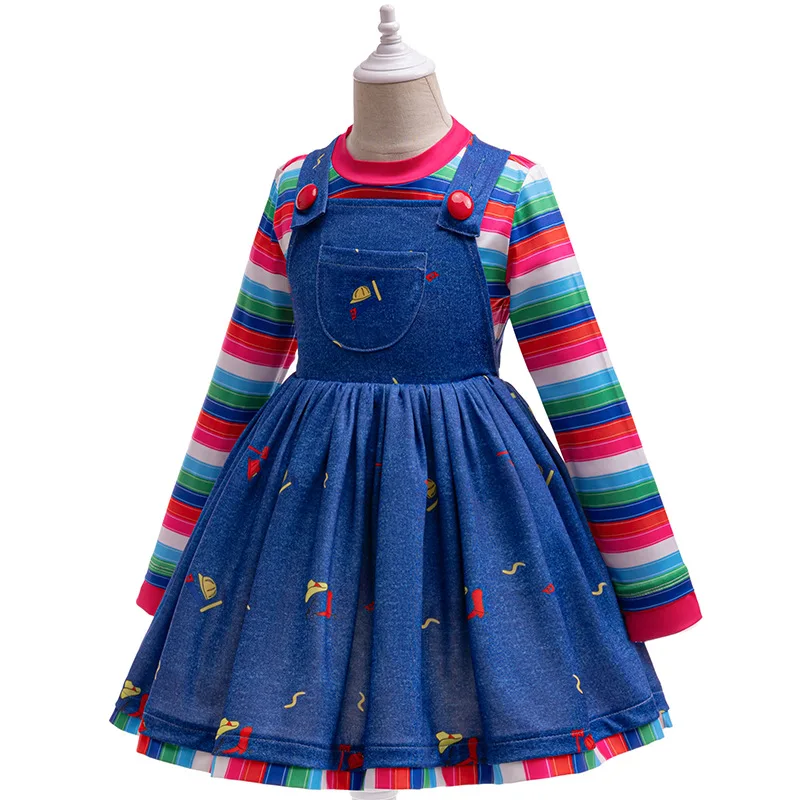 Детский Костюм Для Косплея Из Страшного Фильма Топ В Горошек И Полосатая Юбка С