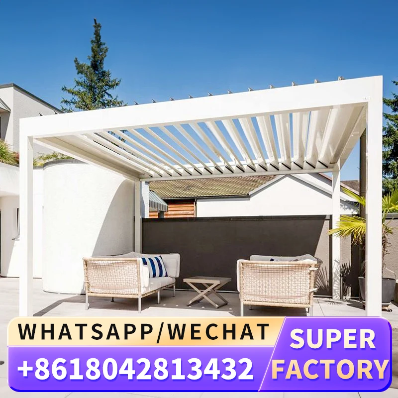 Биоклиматический моторизованный затвор Производители алюминиевых беседок