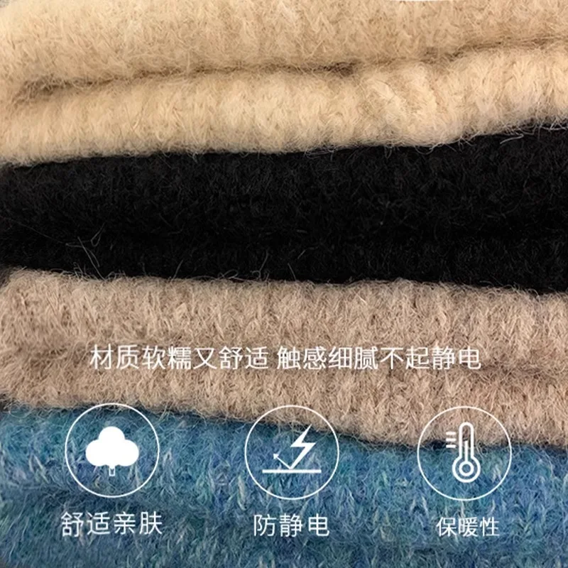 Женская вязаная шапка осень/зима 2024 для Shein/Temu большая окружность головы